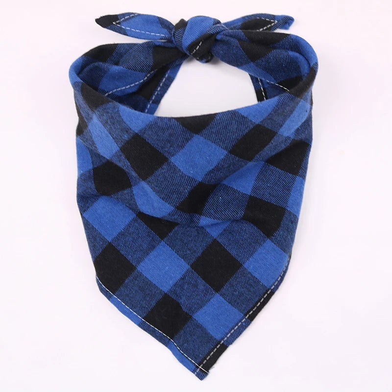 Dog Bandanas Large Pet Scarf Bandana For Dog Cotton Plaid Washable Bow Tie Collar Cat Puppy Triangular Scarf Bib Dog Accessories