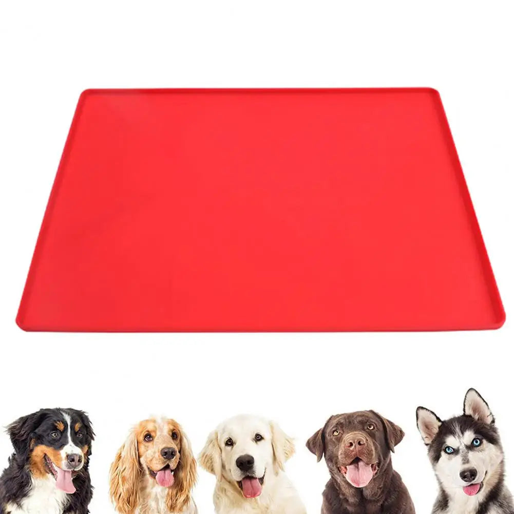 Dog Placemat Waterproof Silicone Pet Food Mat with Raised Edges for Dogs Cats Non-slip Feeding Placemat for Bowls for Kittens