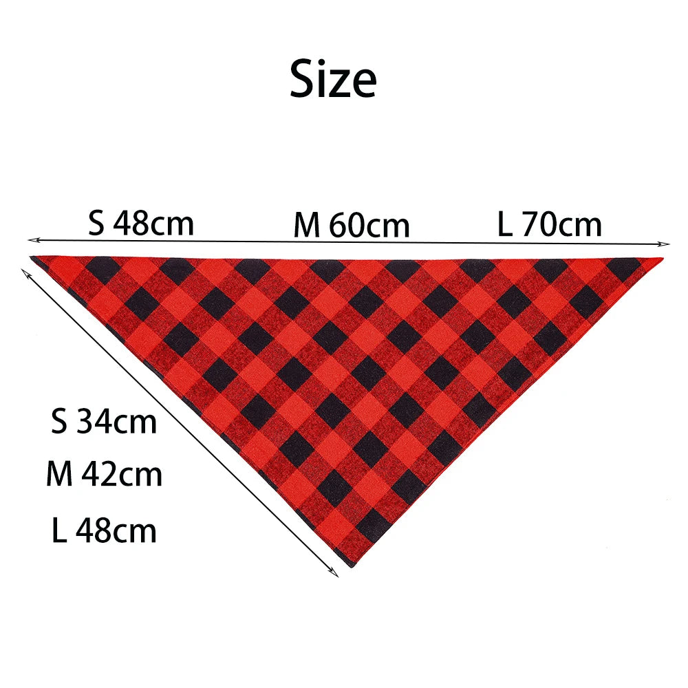 Dog Bandanas Large Pet Scarf Bandana For Dog Cotton Plaid Washable Bow Tie Collar Cat Puppy Triangular Scarf Bib Dog Accessories