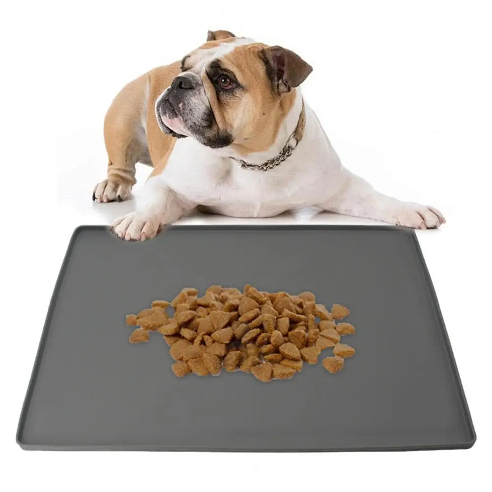 Dog Placemat Waterproof Silicone Pet Food Mat with Raised Edges for Dogs Cats Non-slip Feeding Placemat for Bowls for Kittens