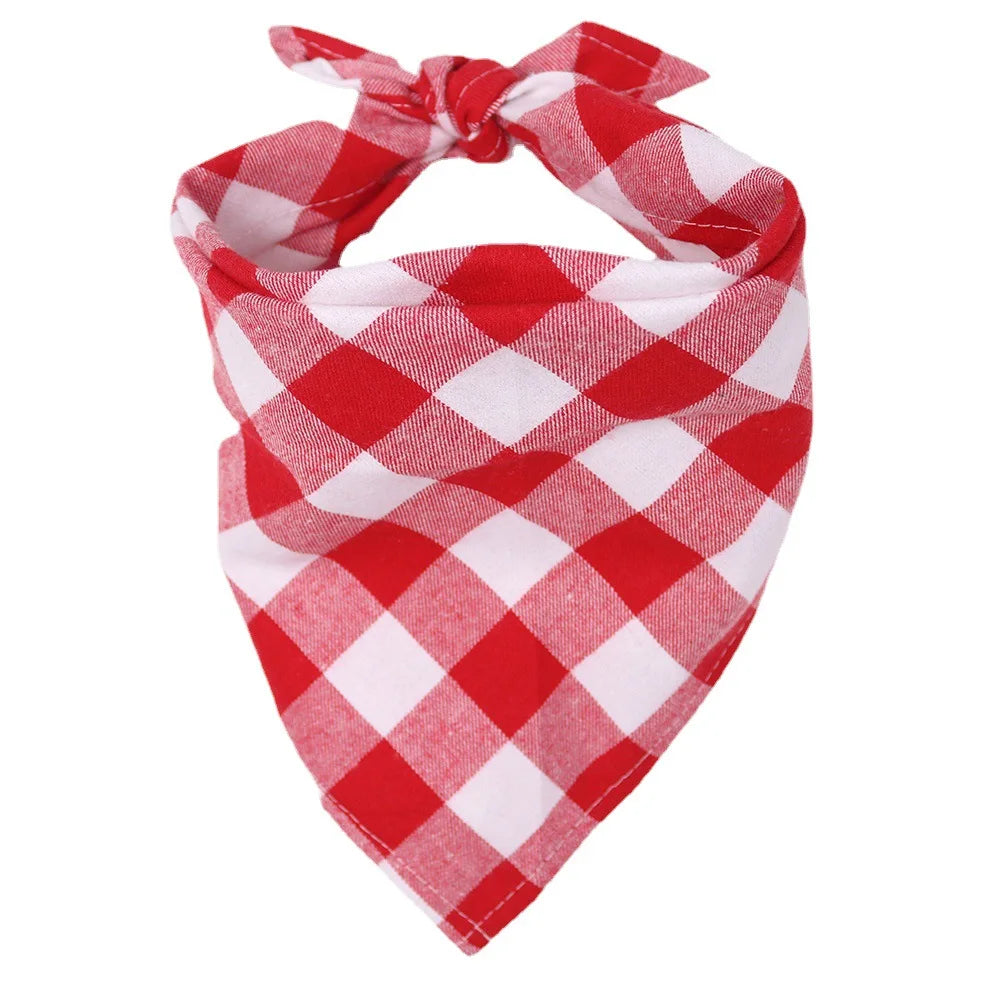 Dog Bandanas Large Pet Scarf Bandana For Dog Cotton Plaid Washable Bow Tie Collar Cat Puppy Triangular Scarf Bib Dog Accessories