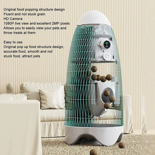 Wifi APP Remote Control Smart Pet Dog Cat Feeder 360 Degree Rotation Automatic Dog Treat Dispenser with Camera