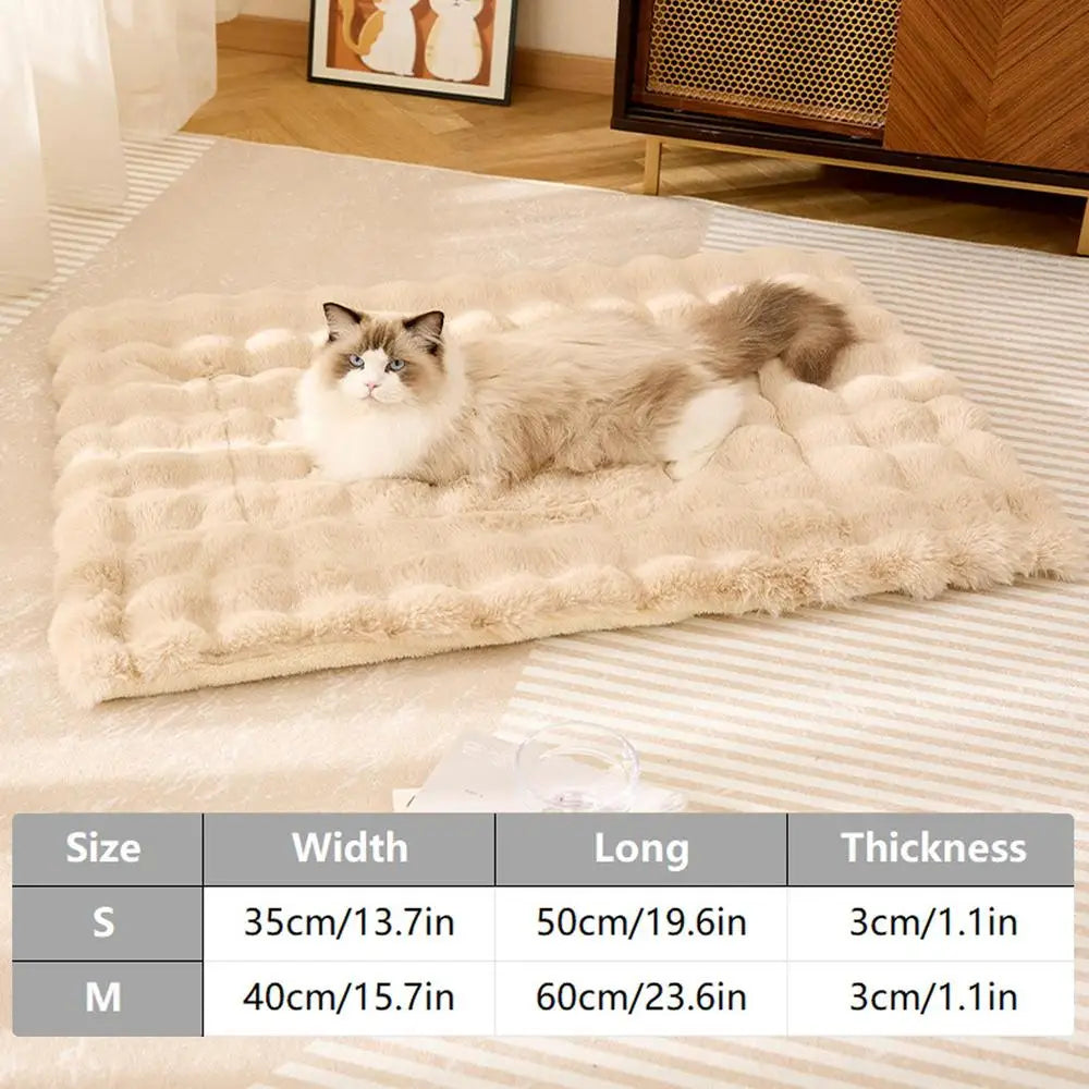 Cat Mat Bed Plush Pet Couch Sleep Pad Winter Beds Pet Cat Floor Pad Soft Sleep Pad for Dog Kitten Soft Sleeping Dog Travel Mat