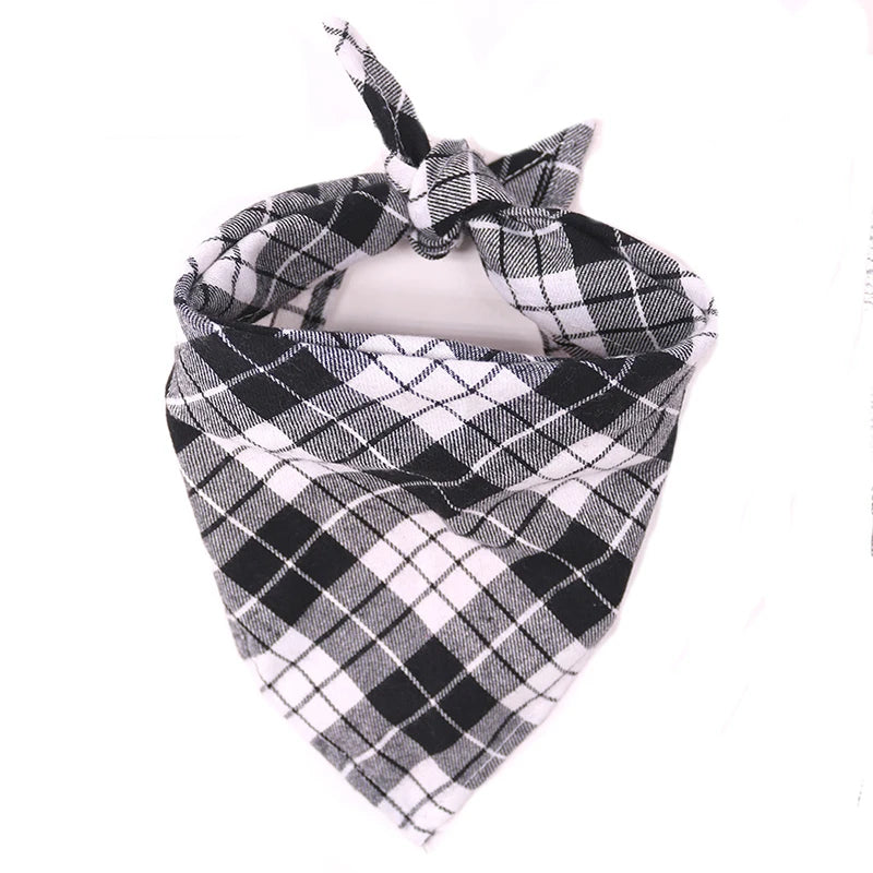 Dog Bandanas Large Pet Scarf Bandana For Dog Cotton Plaid Washable Bow Tie Collar Cat Puppy Triangular Scarf Bib Dog Accessories