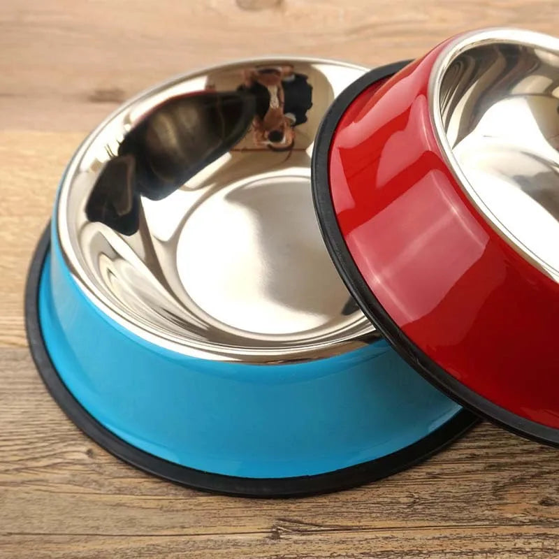 Custom Name Dog Cat Stainless Steel Bowl Pet Colorful Water Food Non slip dining basin Circular Personalized Bowl Multi size