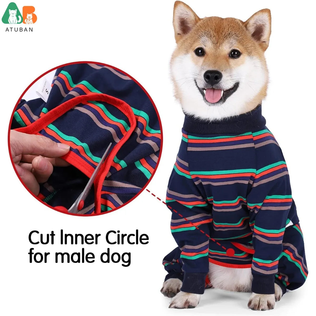 Dog Recovery Suit Abdominal Wound After Surgery Wear Prevent Licking Wounds E-Collar & Cone Alternatives Postoperative Shirt