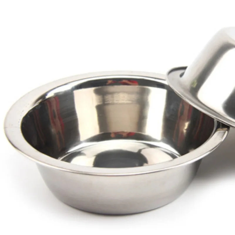 New Dog Bowl Stainless Steel Pet Dog Cat Double Bowls Iron Stand Food Water Dishes Feeder Pet Supplies Anti-Leak Water Bowl